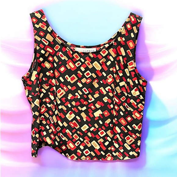 Sag harbor Women's Geometric Print Top - Black and Red size 14 - Picture 1 of 4